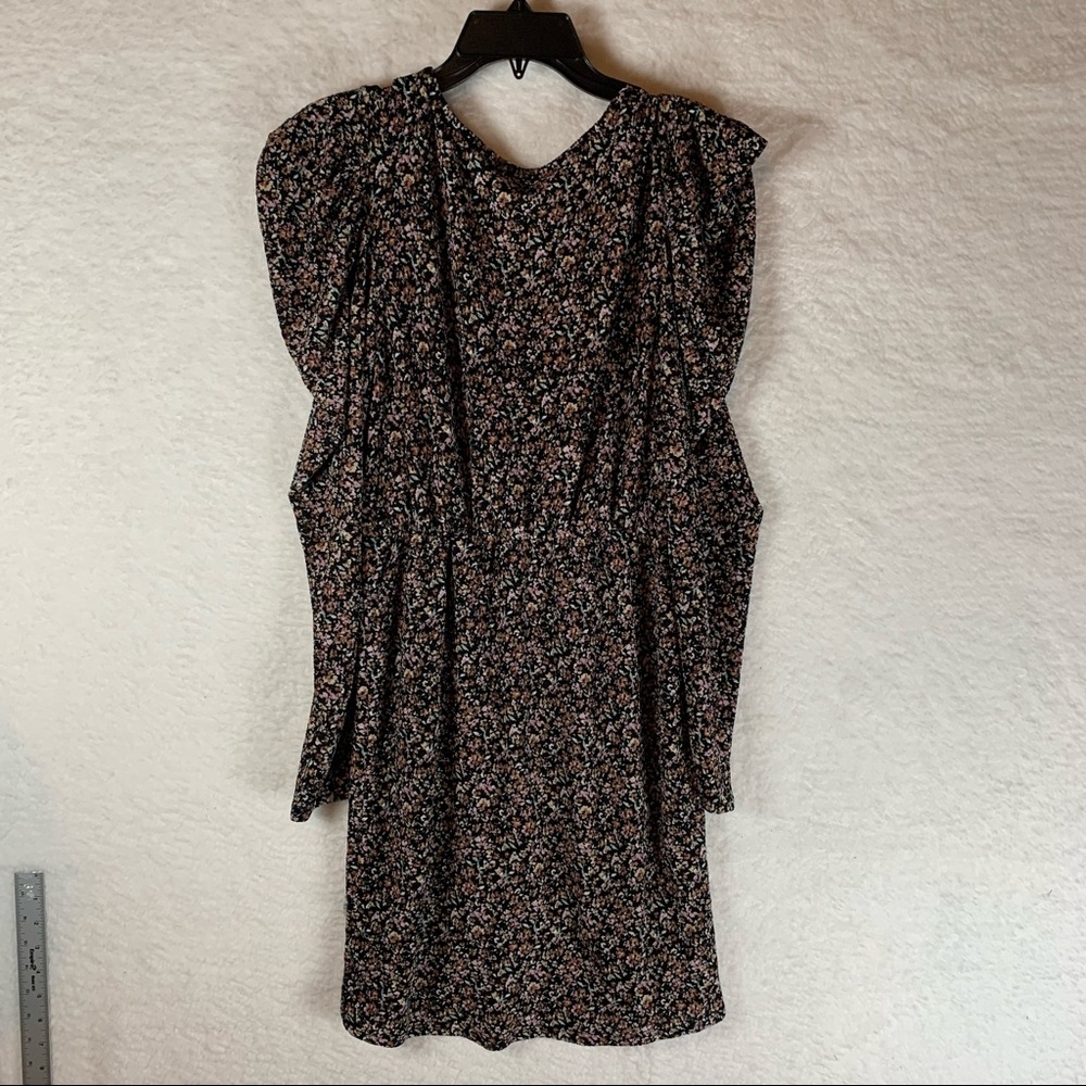 Spirit of Grace Floral Puff Sleeve Prairie Dress Black Size M NWT 4728